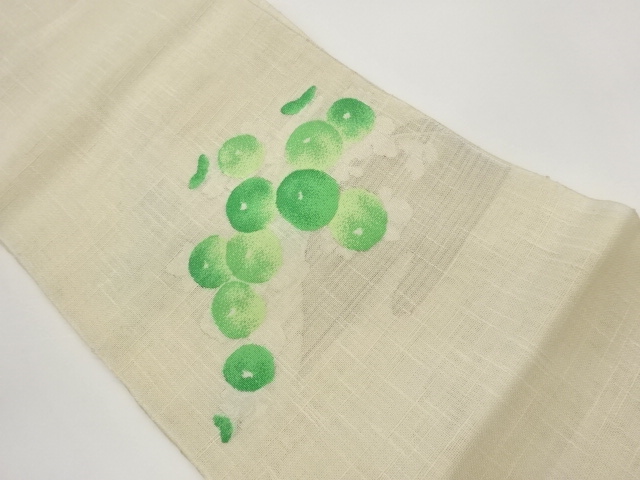 紗紬ヱ霞に万寿菊模様織出し名古屋帯